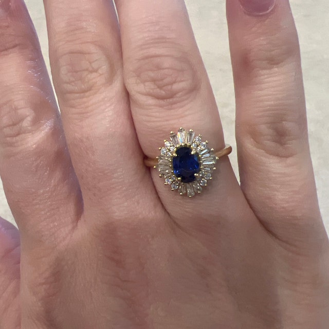 Radiant Victorian Sapphire Ring