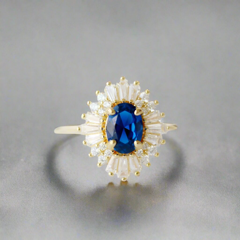 Radiant Victorian Sapphire Ring