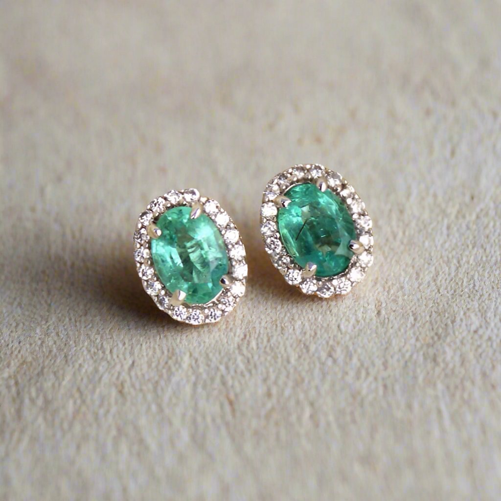 Emerald Cluster Silver Studs - djoyr