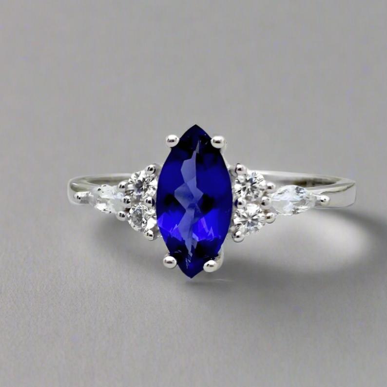 Tanzanite Marquise Cut Ring