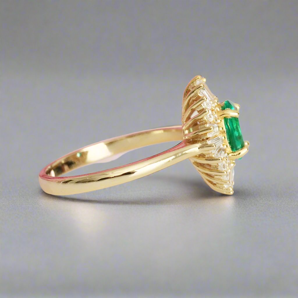 Radiant Victoria Lab grown Emerald Ring - djoyr