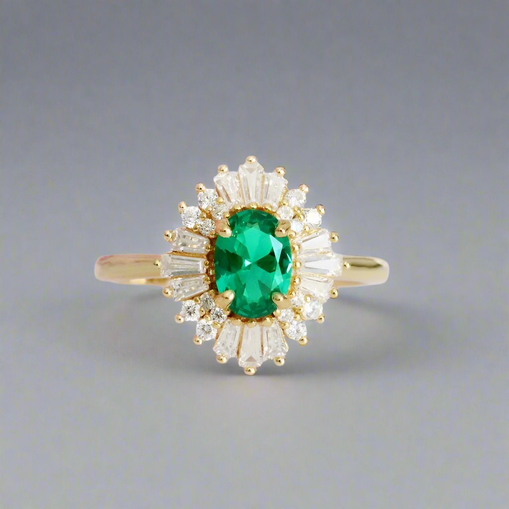 Radiant Victoria Lab grown Emerald Ring - djoyr