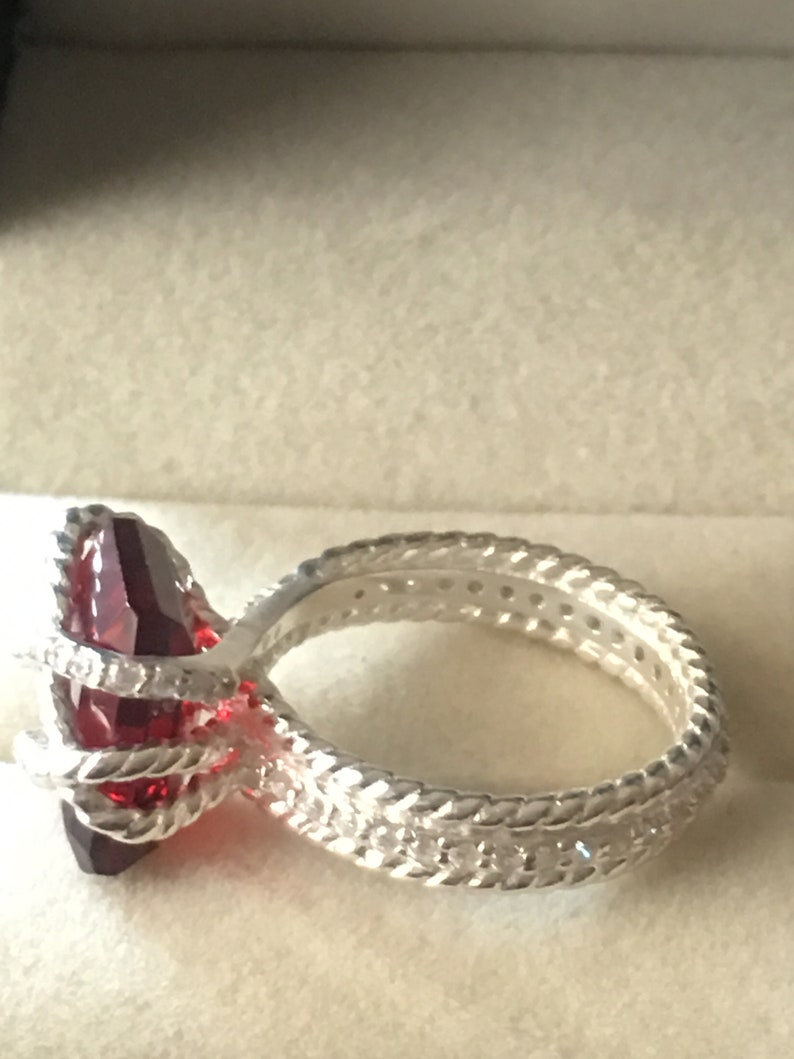 Lab Grown Ruby Cable Wrap Ring in Silver - djoyr