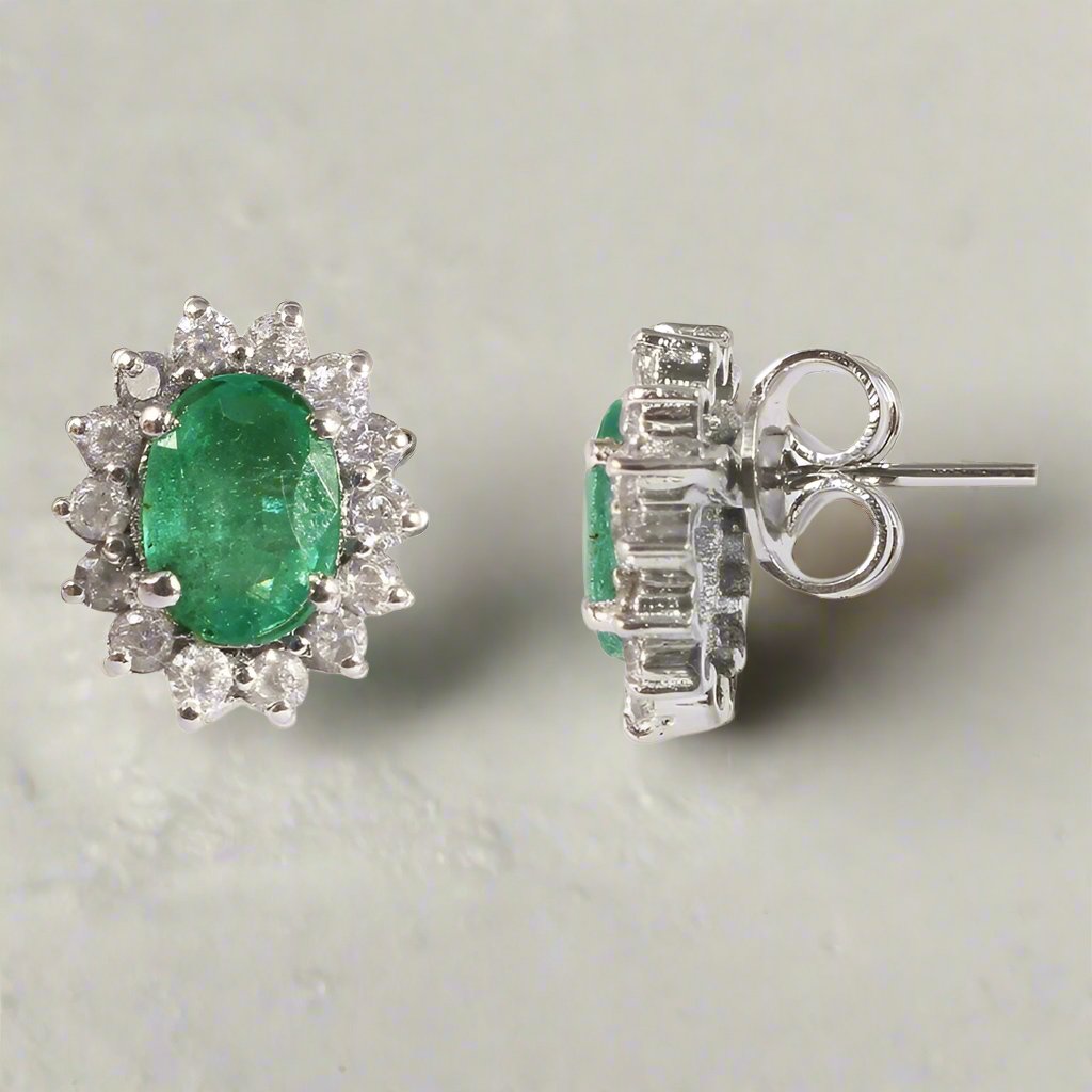 Emerald Sunflower Studs