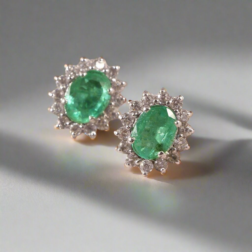 Emerald Sunflower Studs - djoyr
