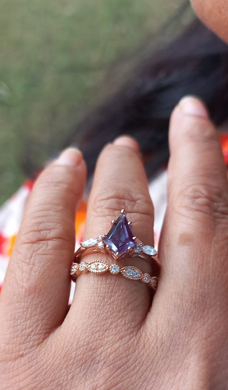 Alexandrite delta Ring Set - djoyr