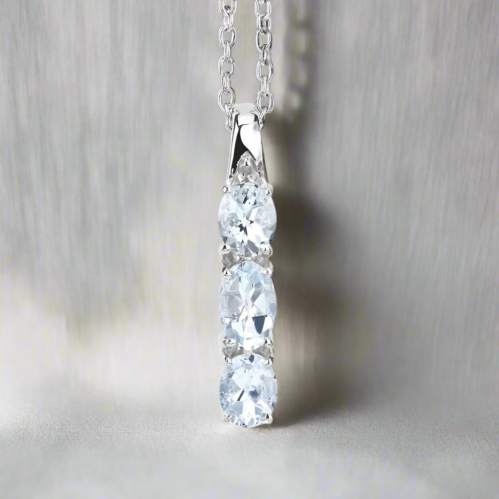 Celestial Trio Aquamarine Pendant