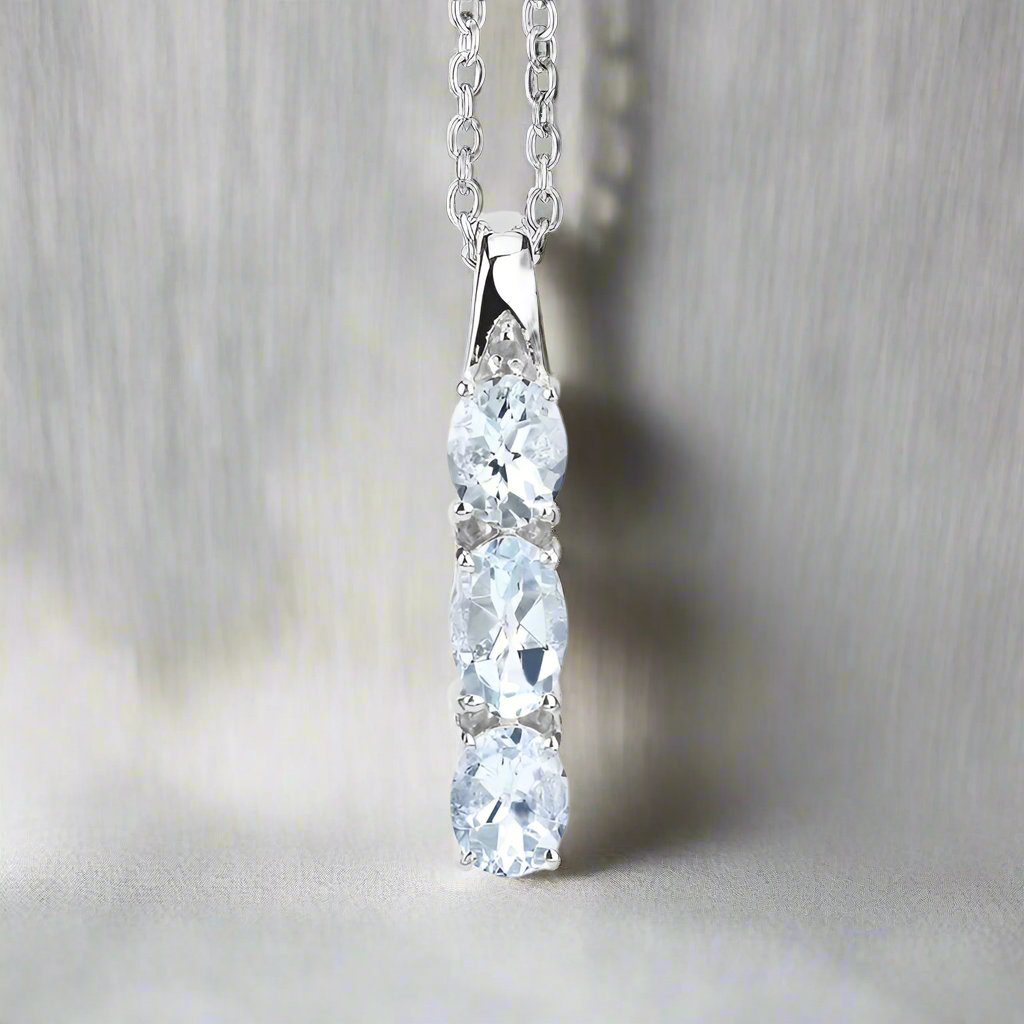 Celestial Trio Aquamarine Pendant - djoyr
