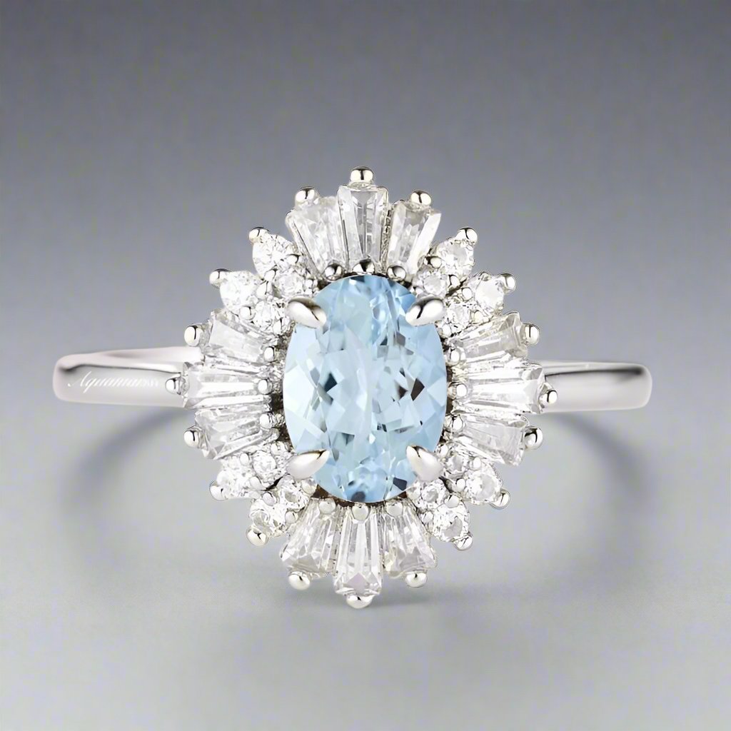 Victorian Oval Aquamarine Ring