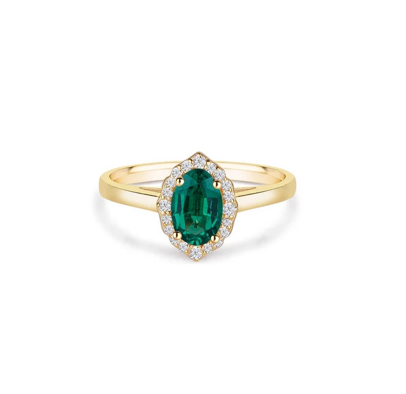 Lab Emerald Glow Ring in Gold Vermiel - djoyr
