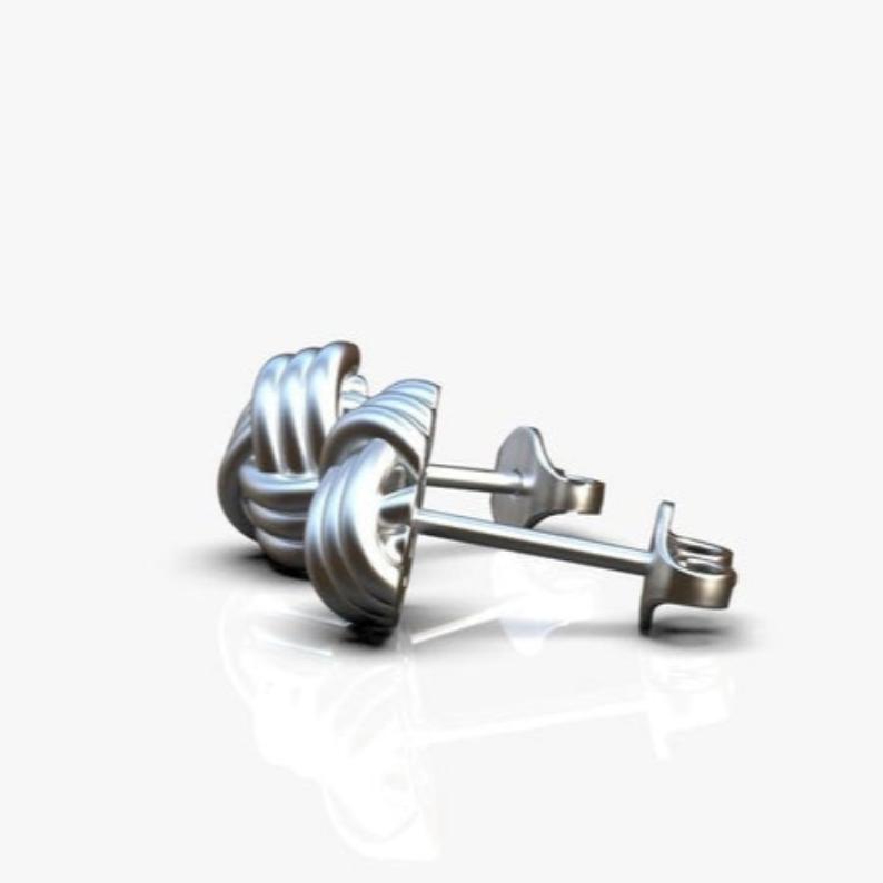 Knot Stud Earring in Silver - djoyr