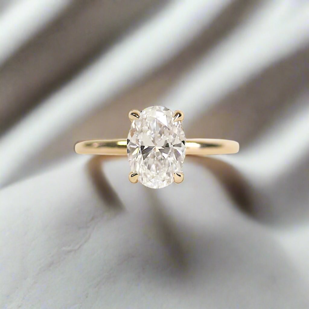 Lab Grown Classic Oval Cut Diamond  Ring