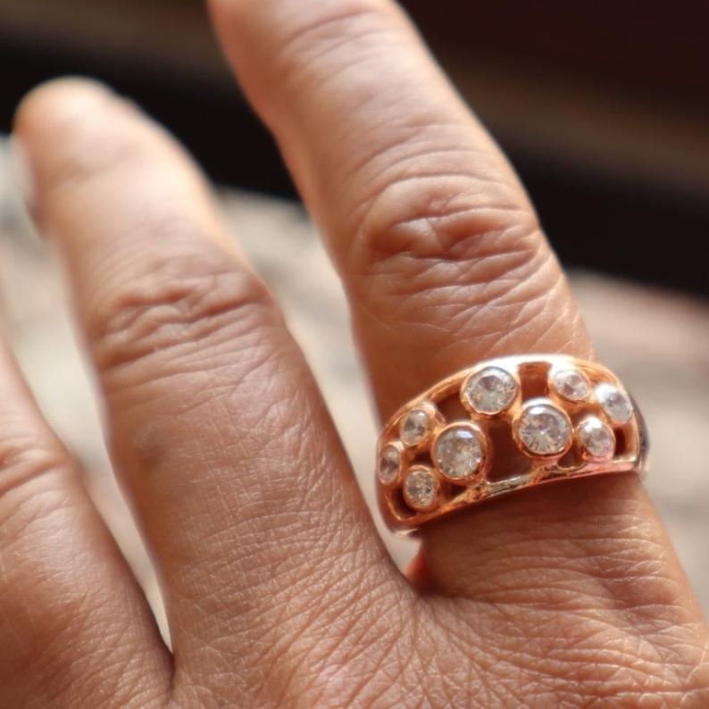 Celestial Aurora Lab grown diamond Ring in Rose Gold Vermiel