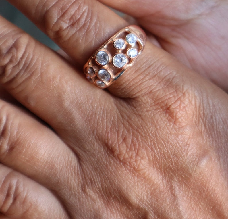 Celestial Aurora Lab grown diamond Ring in Rose Gold Vermiel