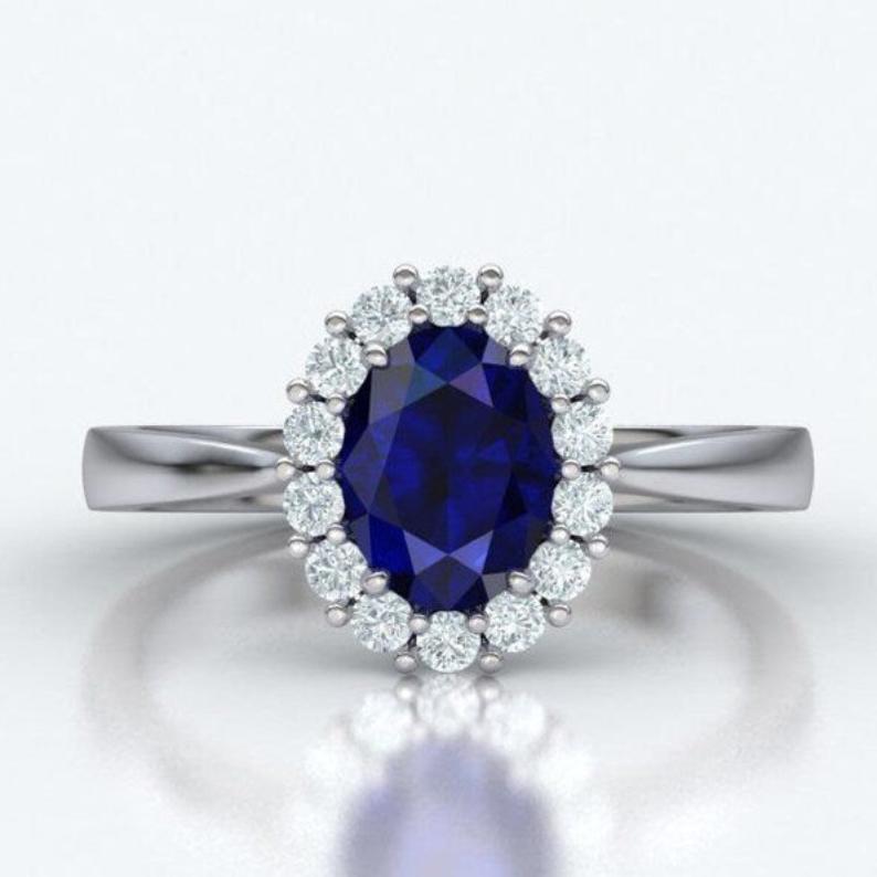 Lab Grown Sapphire Luna Supreme Ring in Silver - djoyr