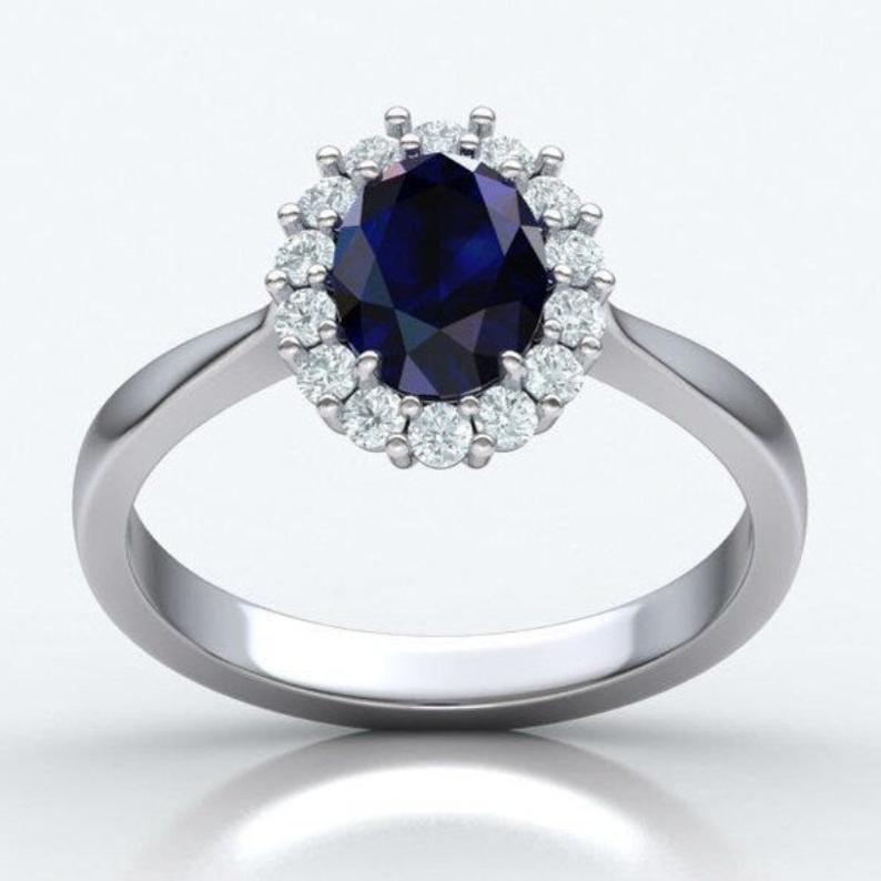 Lab Grown Sapphire Luna Supreme Ring in Silver - djoyr