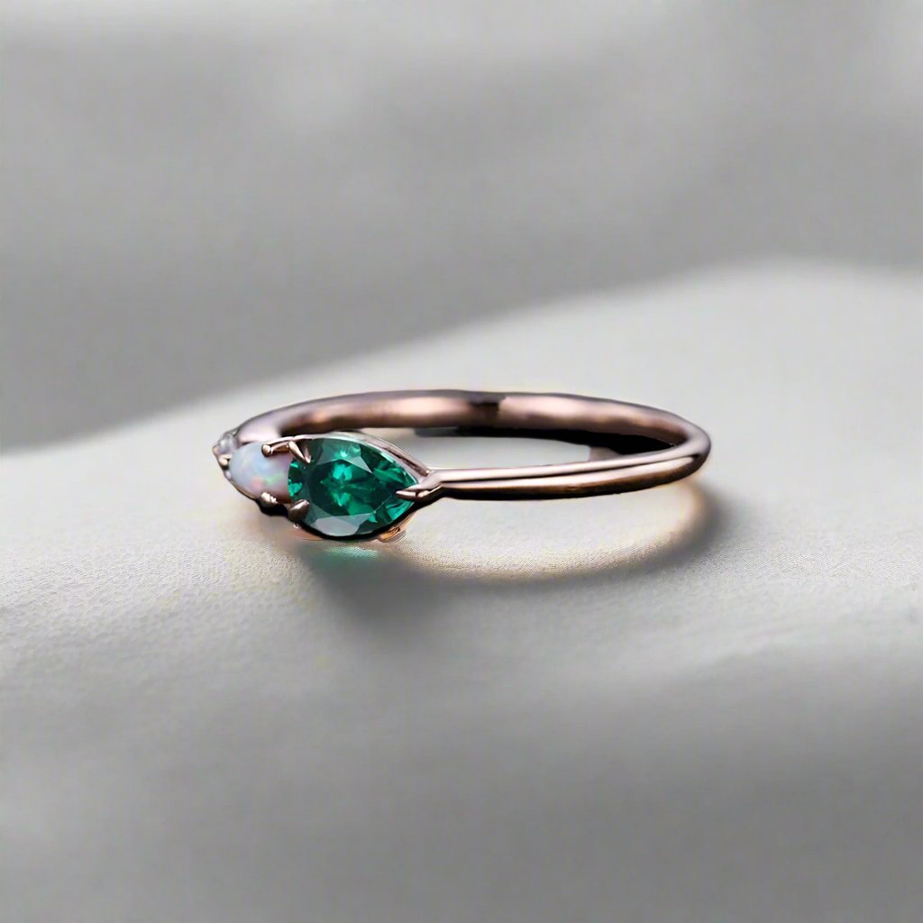 Lab Emerald Terminus Ring - djoyr
