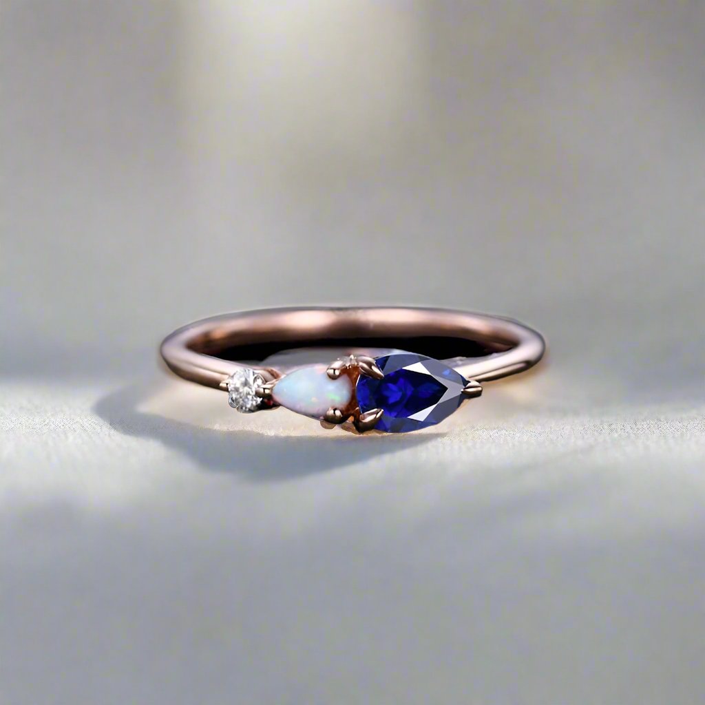 Lab Sapphire Terminus Ring - djoyr