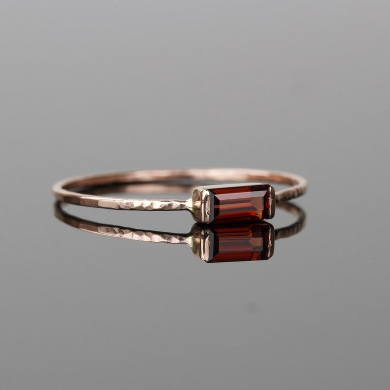 Garnet Baguette Ring