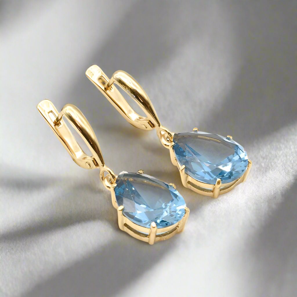 Aquamarine Drop Earrings - djoyr