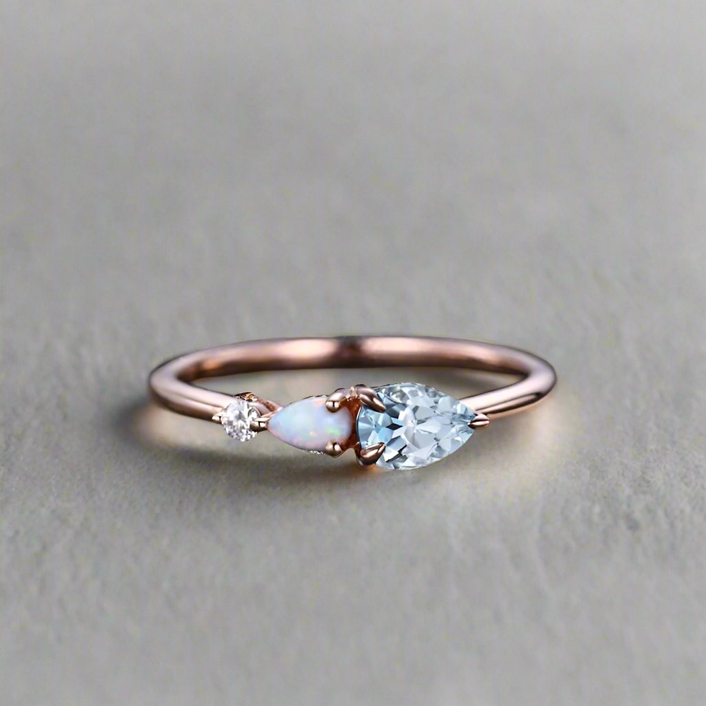 Aquamarine Terminus Ring - djoyr