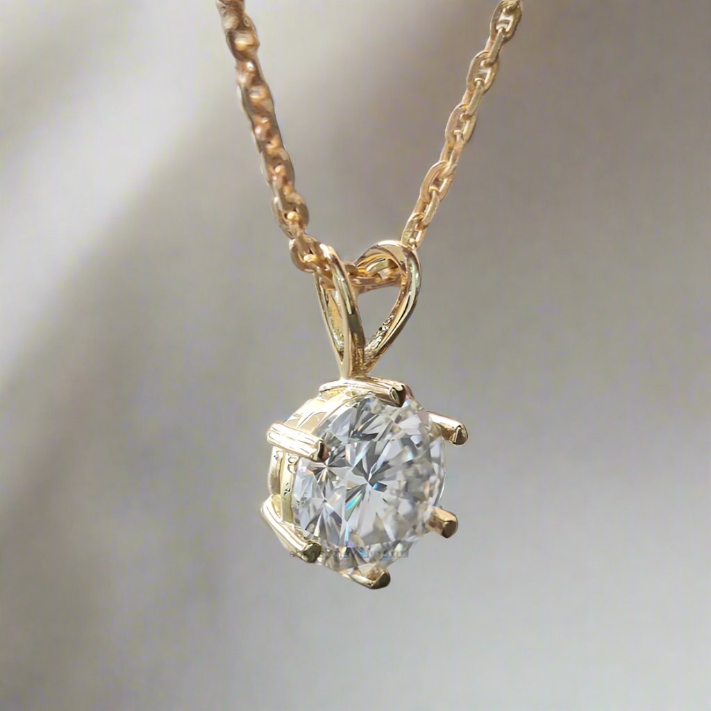 Moissanite Round Pendant