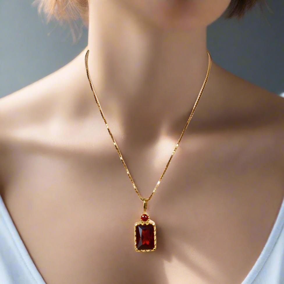 Ruby flame Necklace