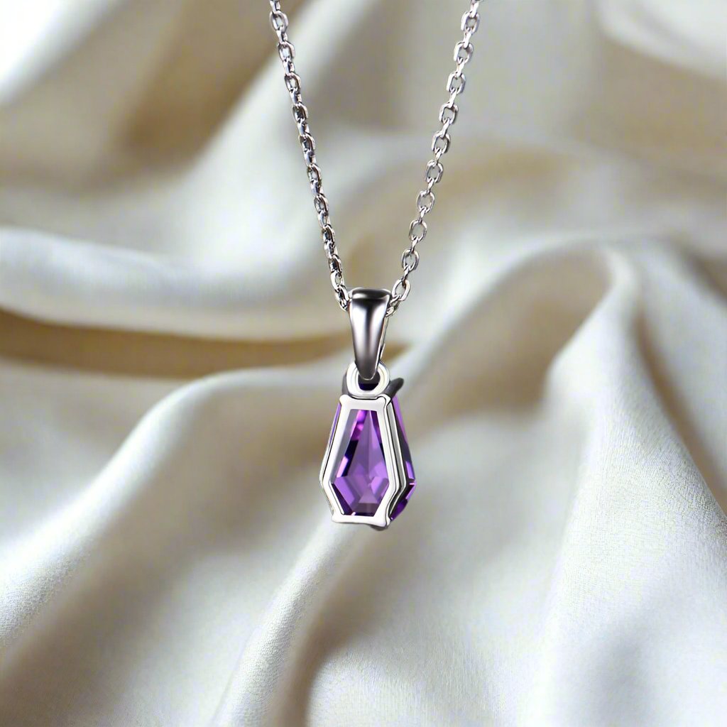 Amethyst Oblong Cut Pendent