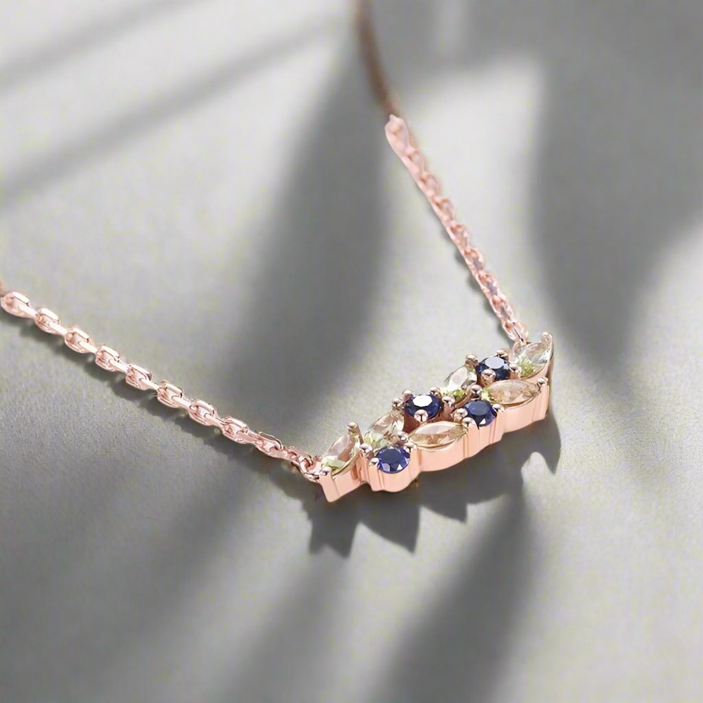 Peridot and sapphire Necklace - djoyr