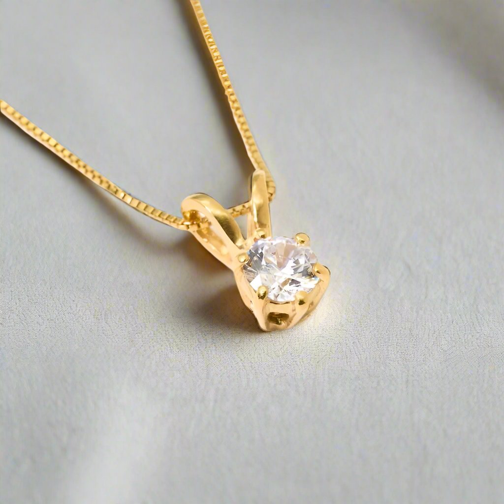 Lab Diamond Solitaire Pendent - djoyr