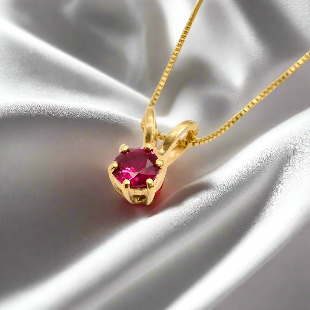 Ruby Solitaire Pendent - djoyr