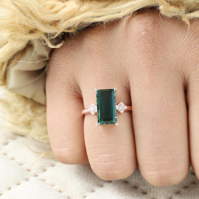 Lab Emerald Edison Ring