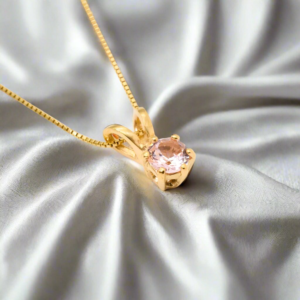 Morganite Solitaire Pendent - djoyr