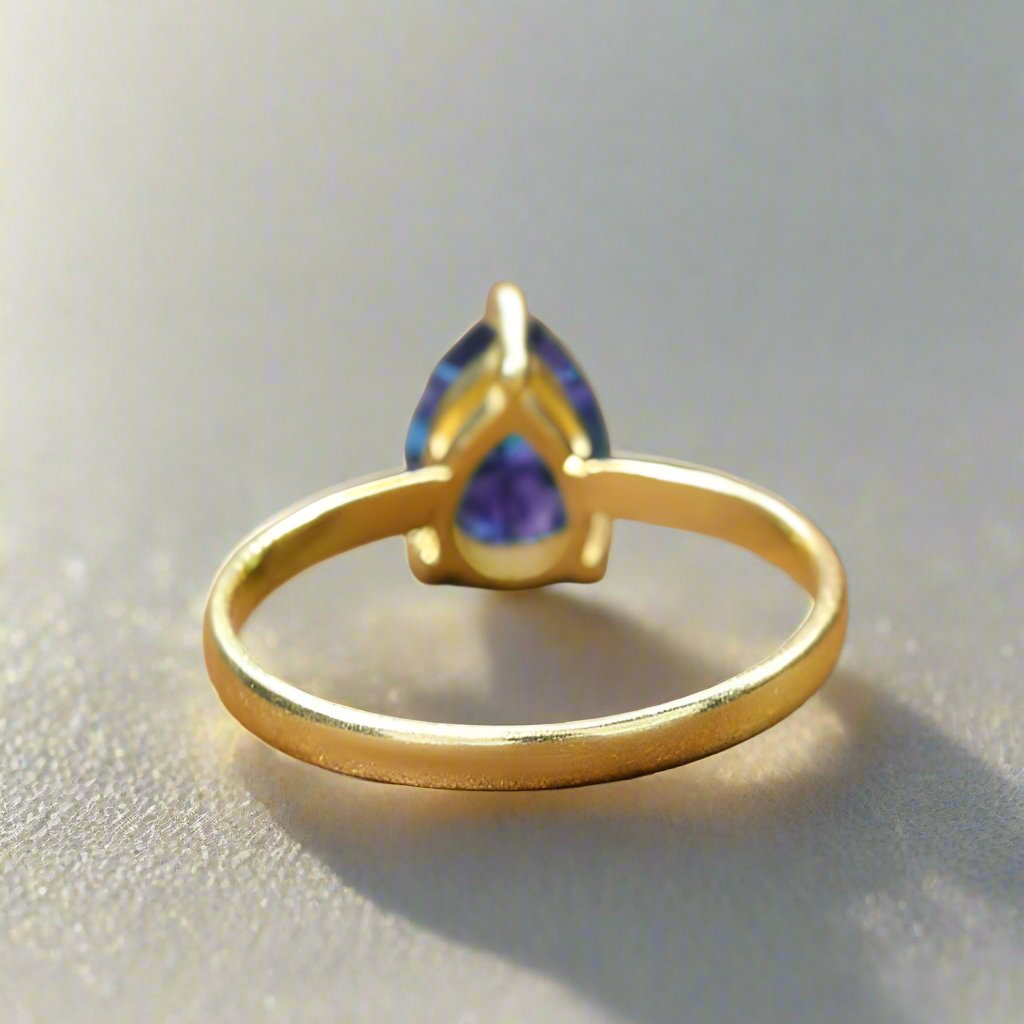 Alexandrite Pear Cut Ring