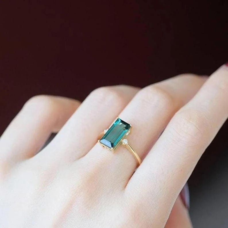 Lab Emerald Edison Ring