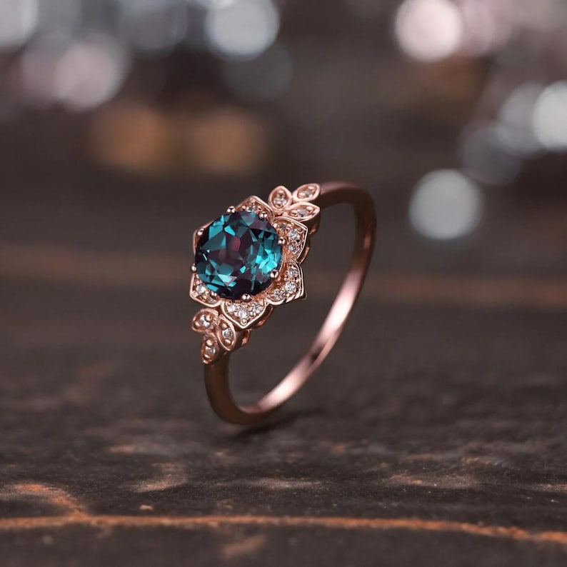 Ethereal Round Alexandrite Ring