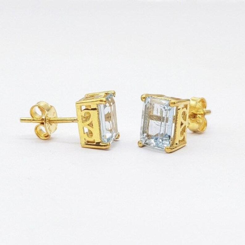 Aquamarine Lighthouse Studs