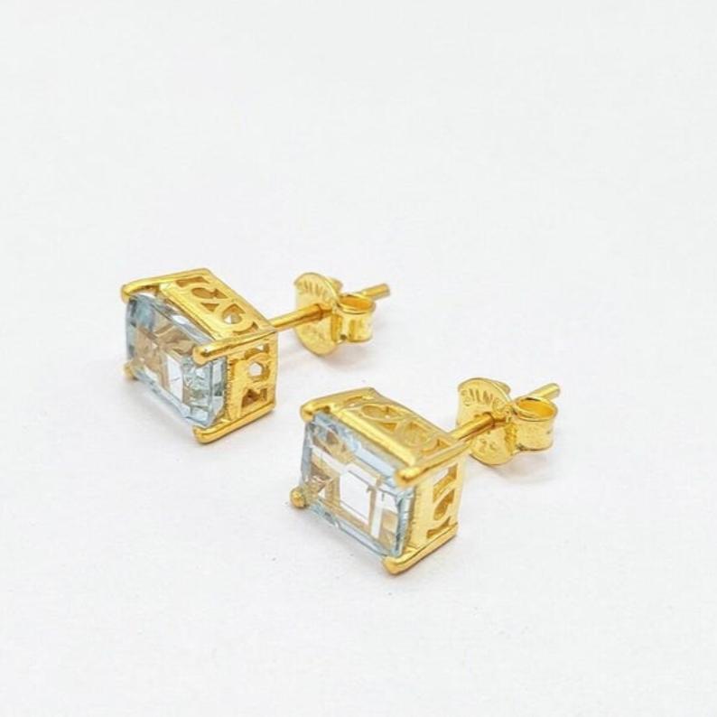 Aquamarine Lighthouse Studs