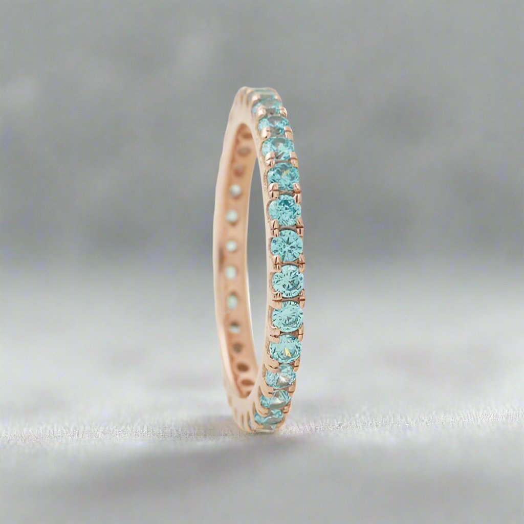 Aquamarine Eternity Sire Band