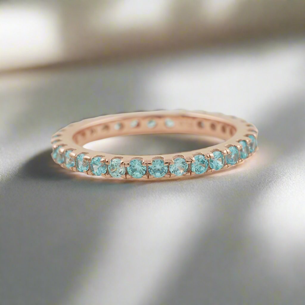 Aquamarine Eternity Sire Band