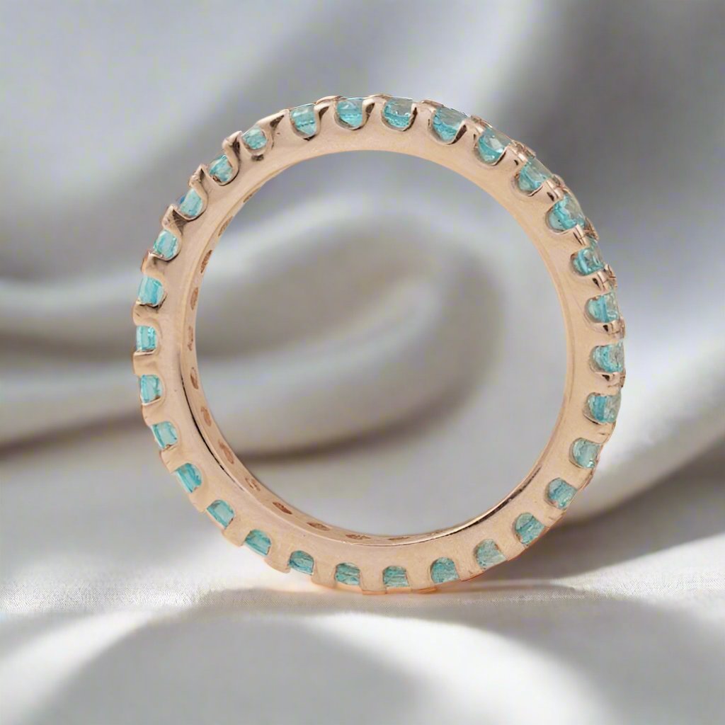 Aquamarine Eternity Sire Band