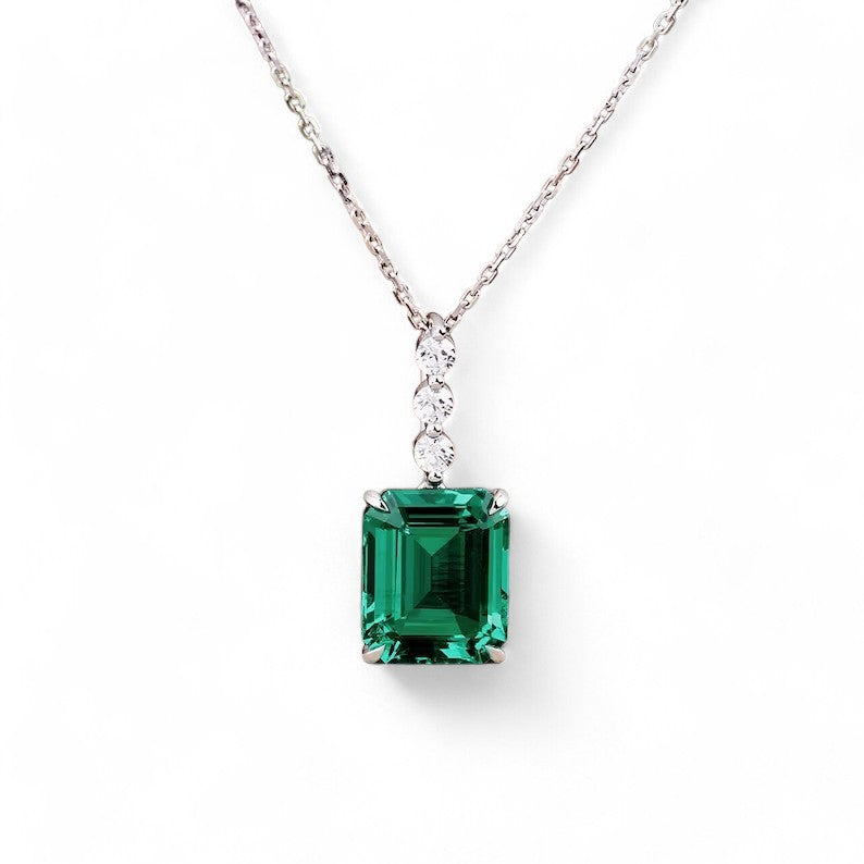 Lab Emerald Fall Pendent - djoyr