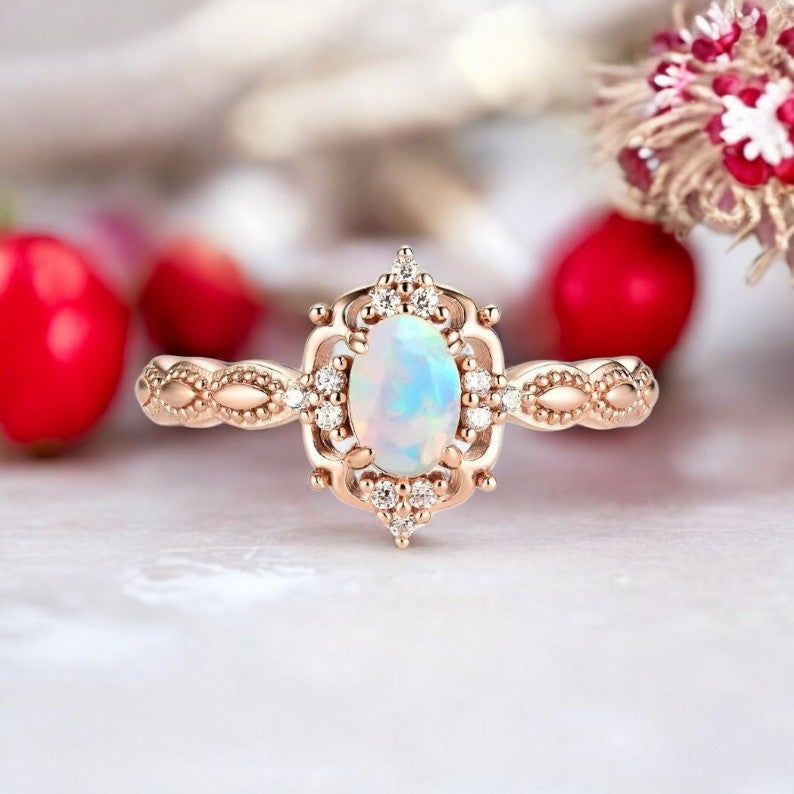 Vintage Oval Opal Elegance Ring - djoyr
