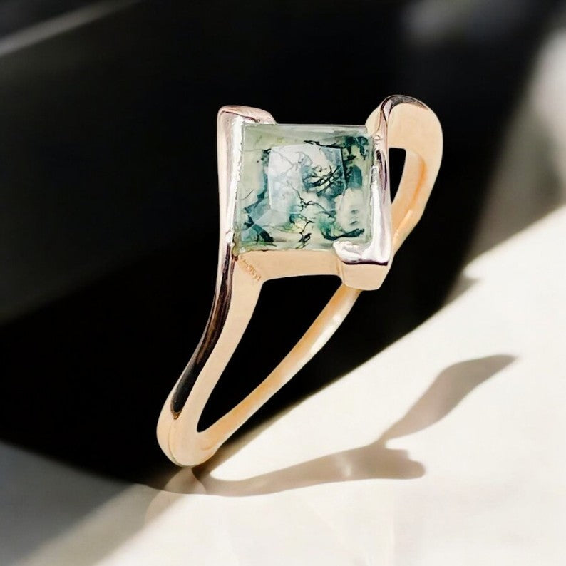 Moss Agate Empress  Ring - djoyr