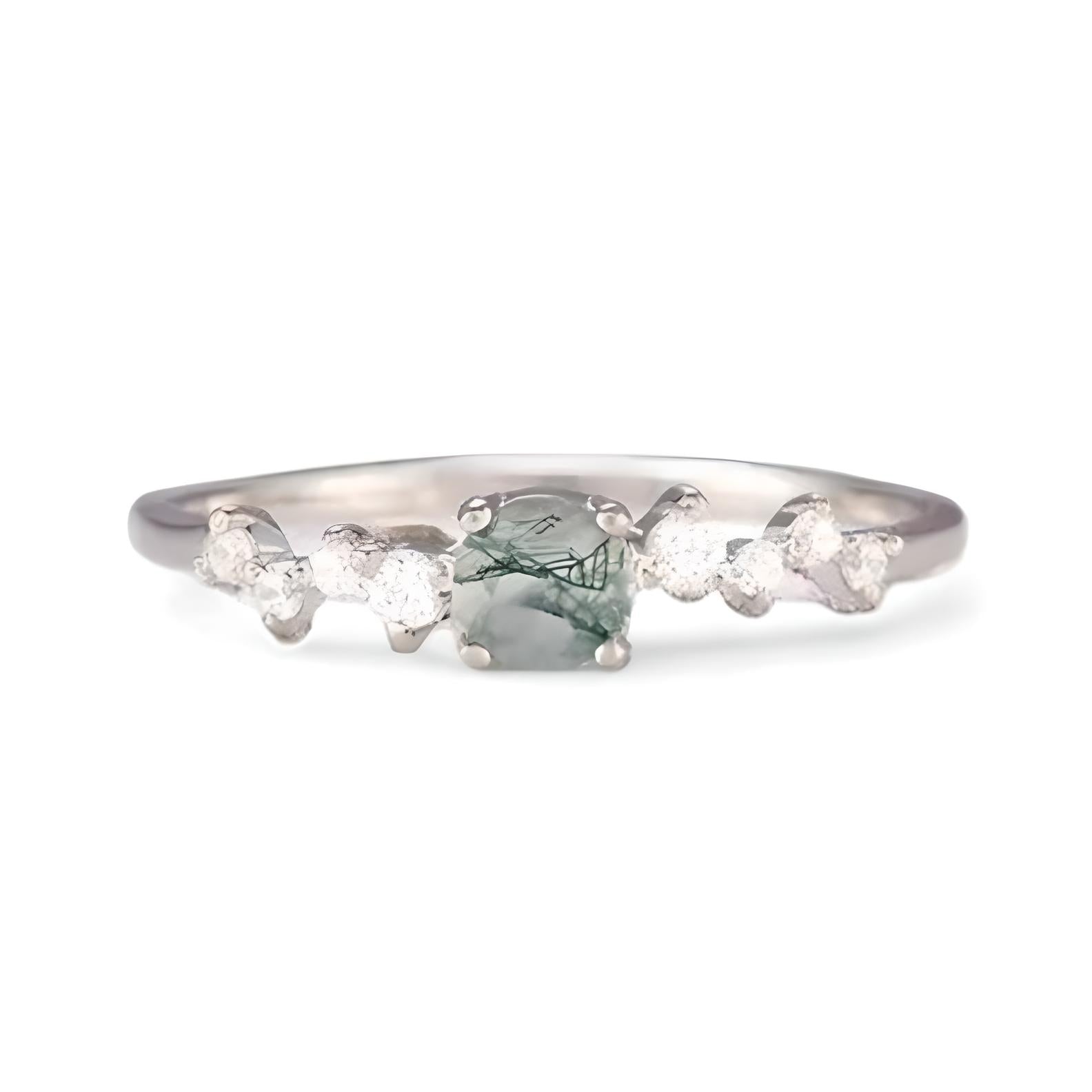 Moss Agate Eternal Flame Ring - djoyr