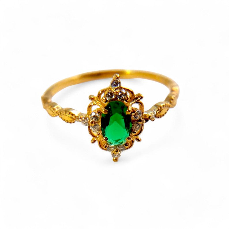 Helio Lab Emerald Ring in Silver - djoyr