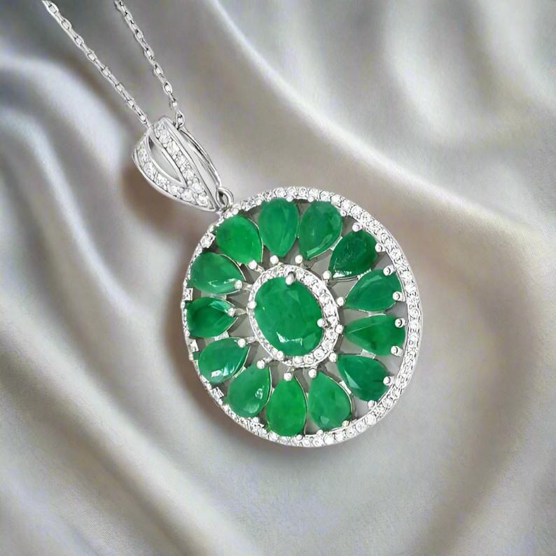 Lab Emerald Accretion Pendent - djoyr
