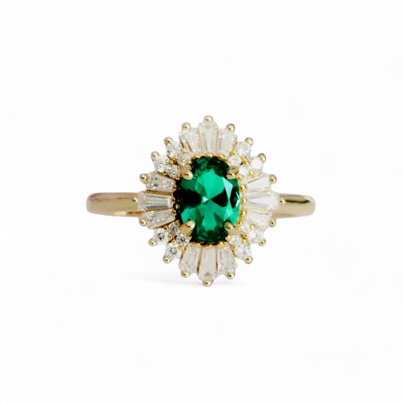 Radiant Victoria Lab grown Emerald Ring - djoyr