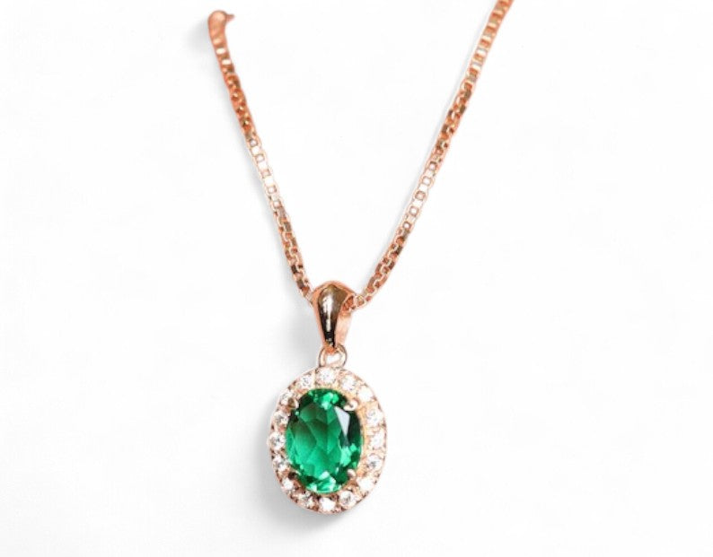 Lab Emerald Cluster Pendent