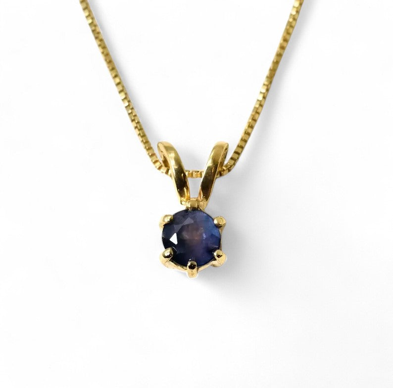 Sapphire Solitaire Pendent